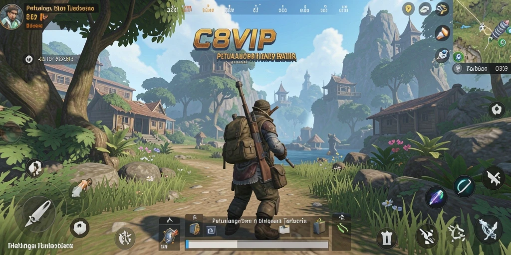 Tampilan gameplay C8VIP yang menakjubkan di dunia terbuka.