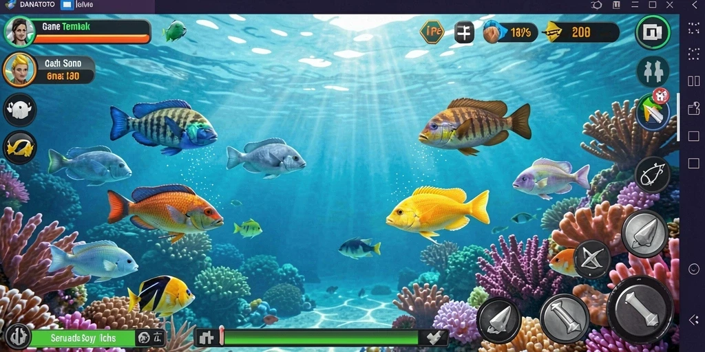 Tampilan gameplay Tembak Ikan yang memukau dan seru dari DANATOTO.