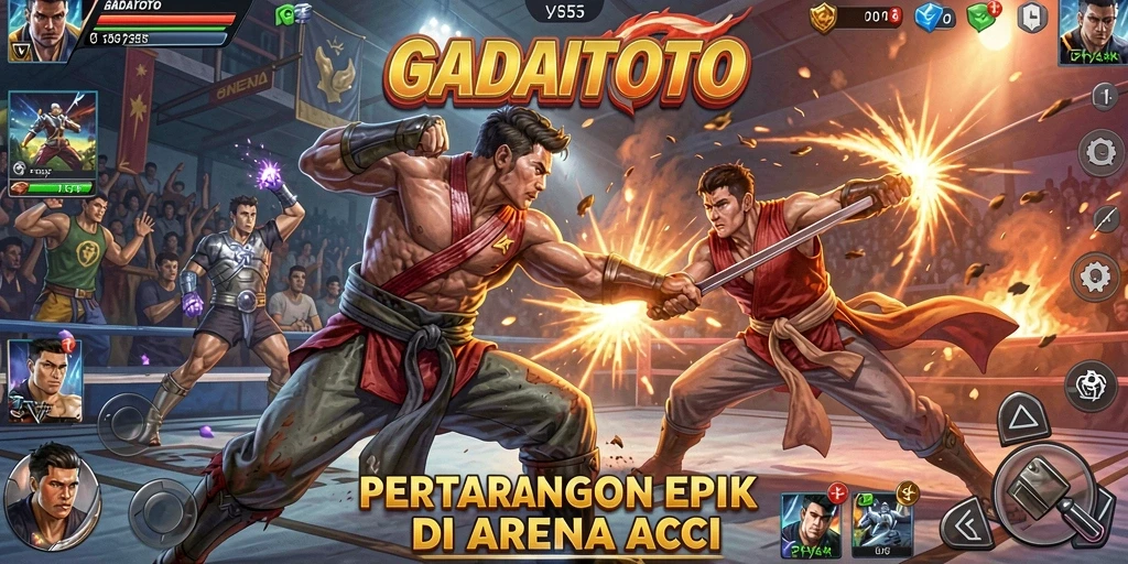 Screenshot GADAITOTO menampilkan aksi pertarungan intens dan grafis menawan.