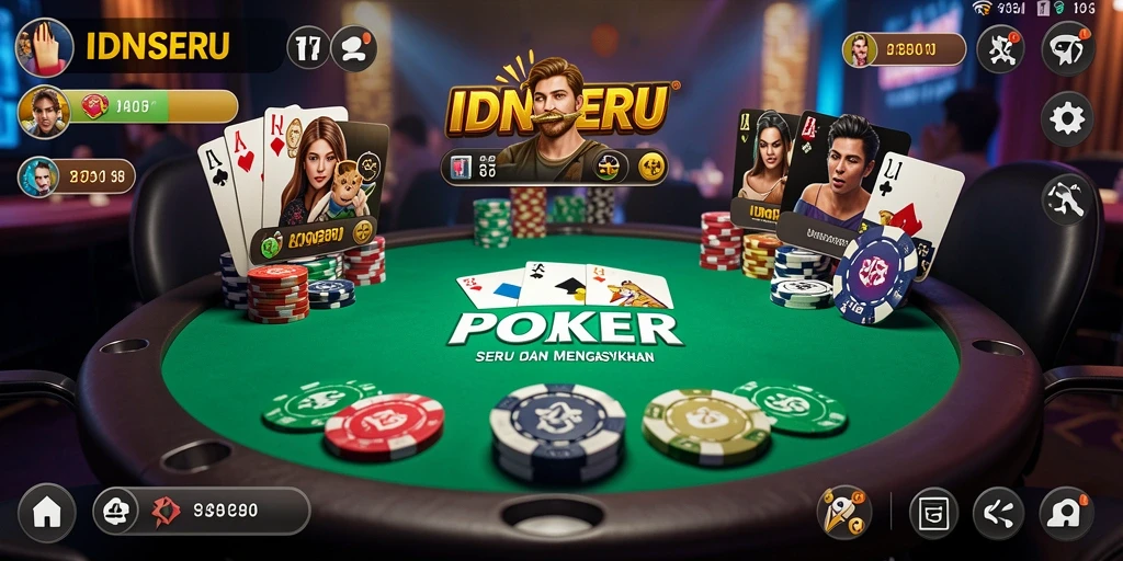 Screenshot dari gameplay <strong>IDNSERU</strong> yang menarik dalam permainan poker.