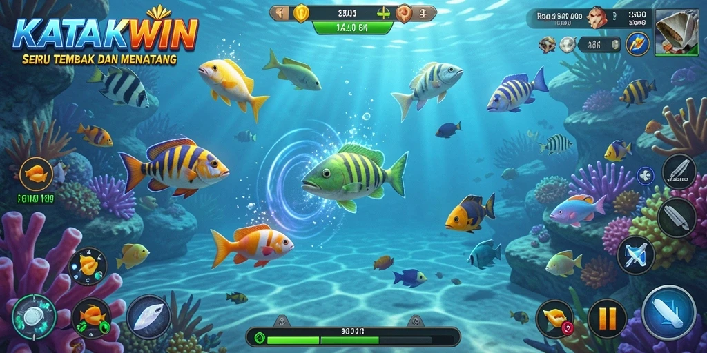 Gameplay seru KATAKWIN dalam menembak ikan.