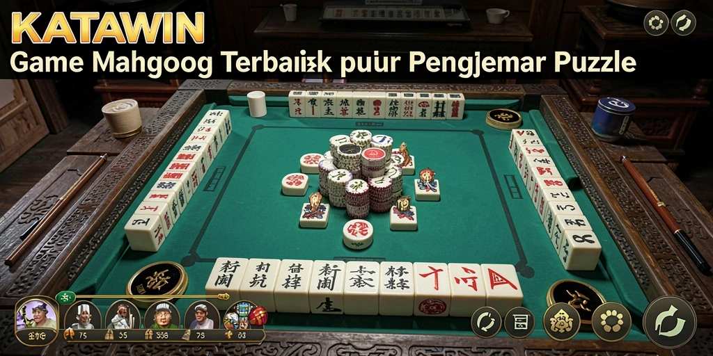 Screenshot KATAWIN menunjukkan gameplay Mahjong yang penuh warna dan tantangan.