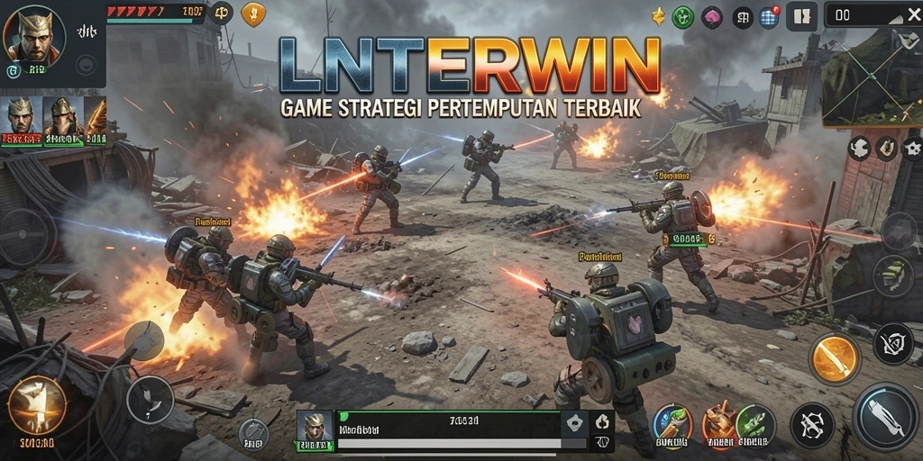 Screenshot LNTERWIN menampilkan pertempuran strategis yang mendebarkan antar pemain.