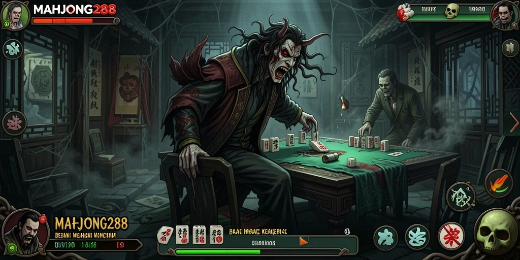 Tampak suasana mencekam dari game MAHJONG288 dengan gameplay horor yang menegangkan.