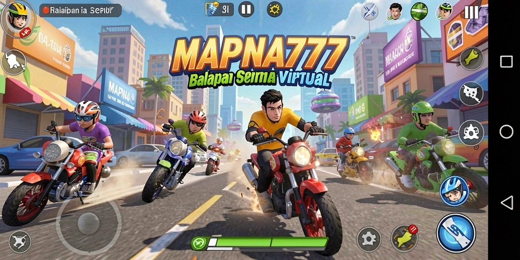 Tampilan gameplay seru dalam balapan kompetitif di MAPNA777.