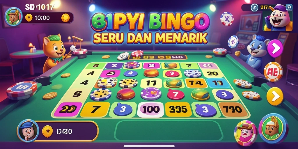 Tangkapan layar utama SD107 menampilkan gameplay Bingo yang seru.