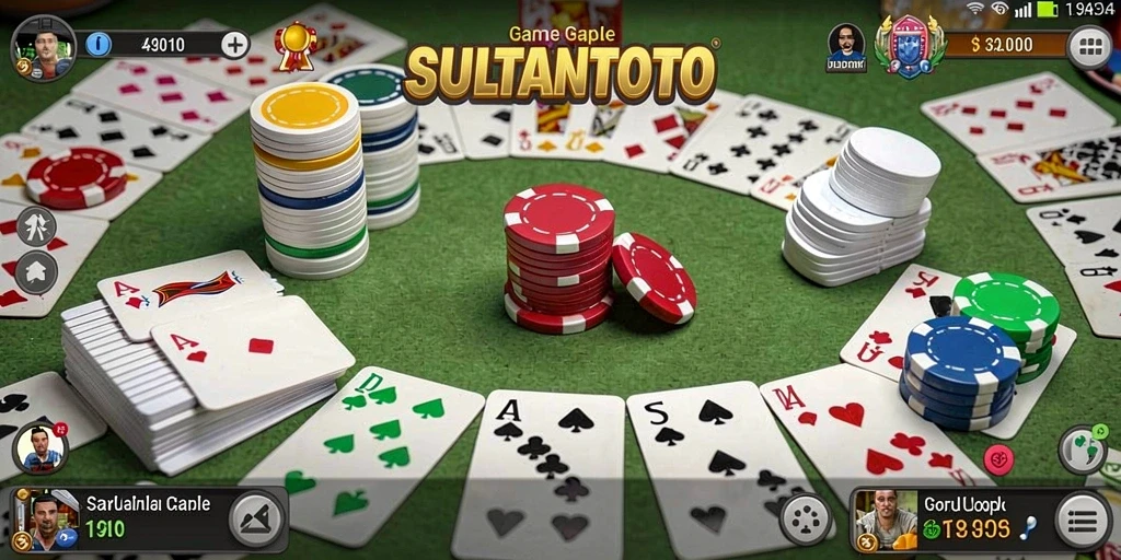Screenshot gameplay SULTANTOTO menampilkan suasana permainan Gaple yang seru.